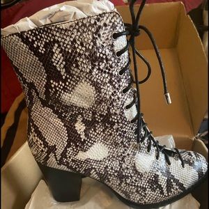 Snake skin ankle boots size 8